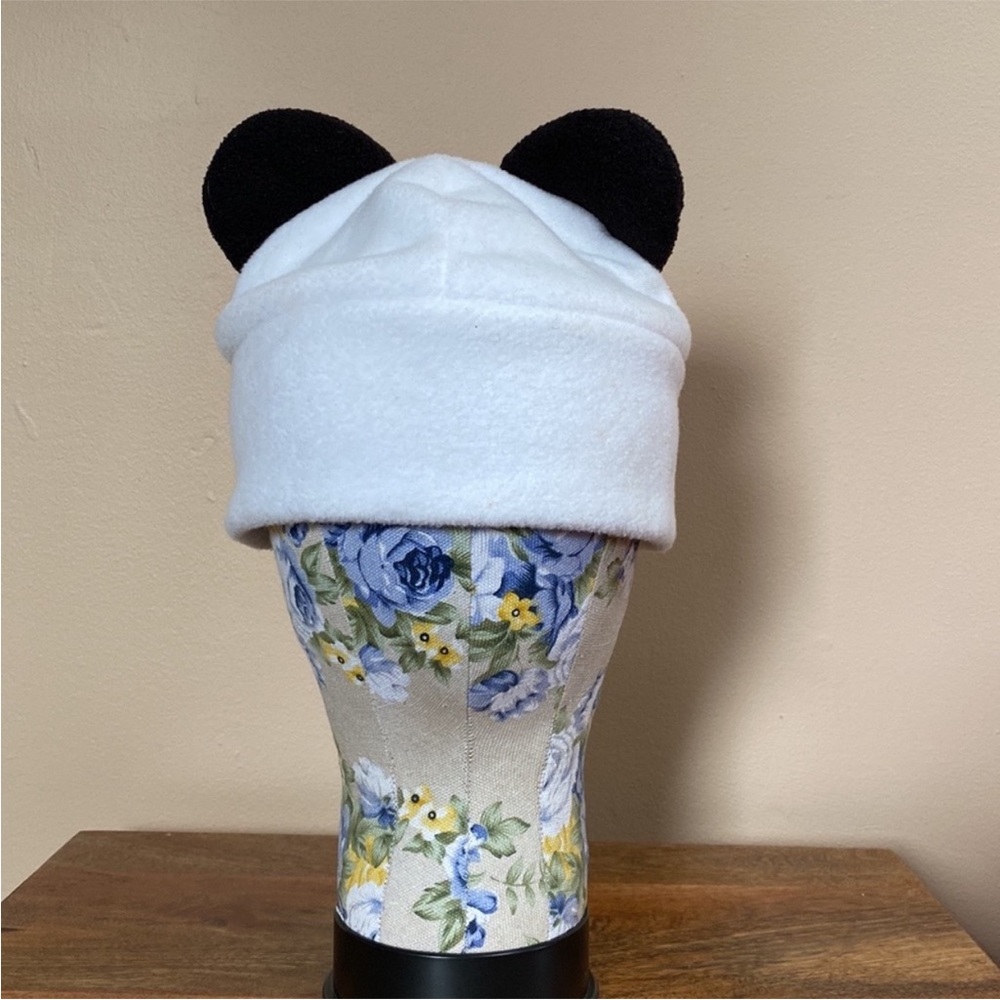 VTG Y2K Punch Brand Panda Bear Fleece Winter Hat Ears - Picture 2 of 12